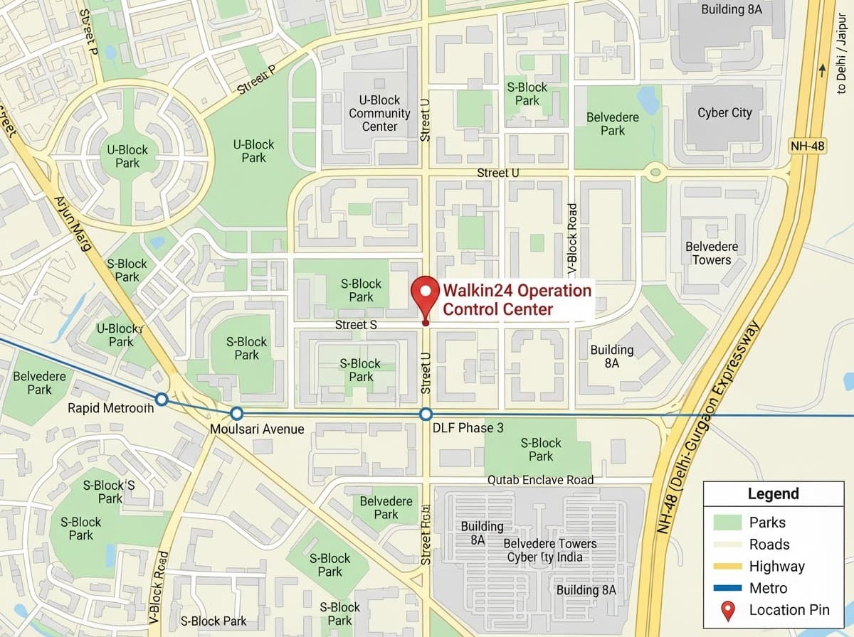Walkin24 office location — DLF Phase 3, Gurgaon